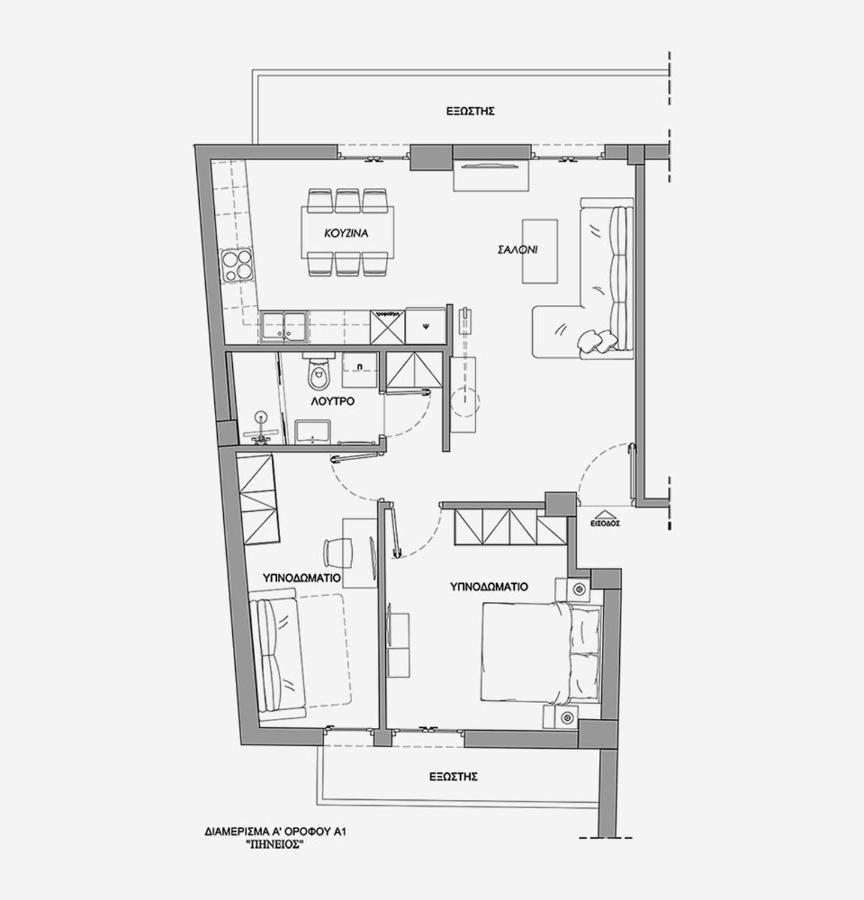 LA Larissa Luxury Apartments Peneus Extérieur photo